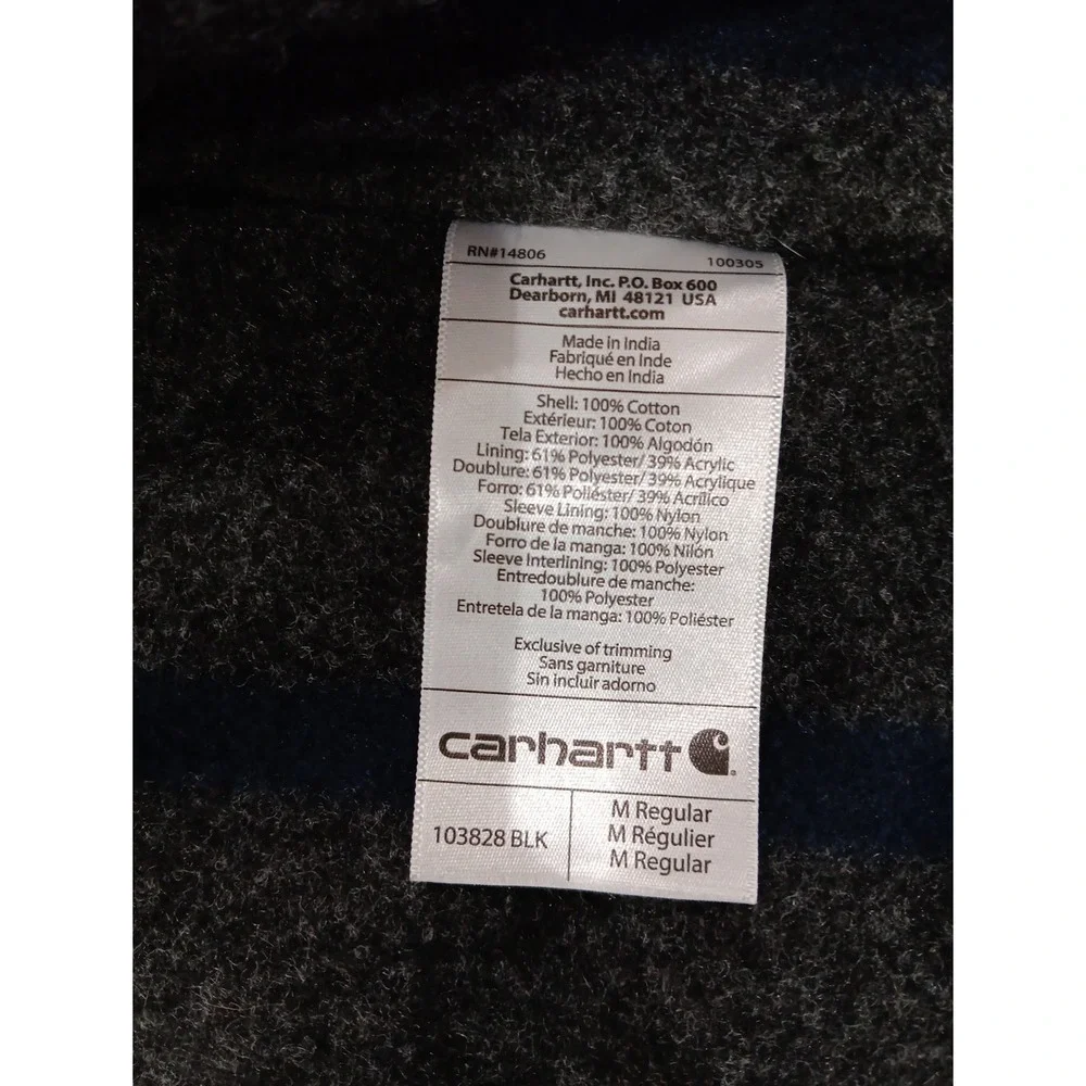 Carhartt Barn Jacket Men Black Relaxed Fit Blanket Lined OJ3828-M Rare‎ Limited